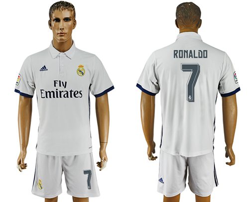 Real Madrid 7 Ronaldo White Home Soccer Club Jersey