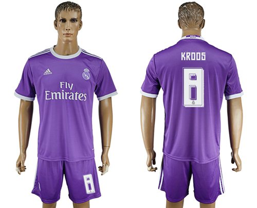 Real Madrid 8 Kroos Away Soccer Club Jersey