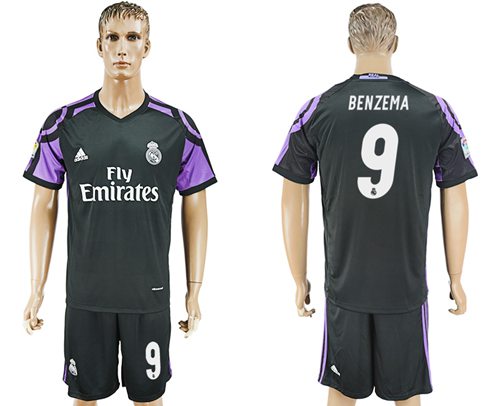 Real Madrid 9 Benzema Sec Away Soccer Club Jersey