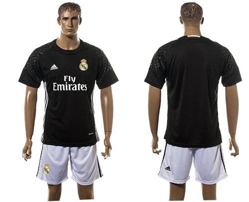 Real Madrid Blank Black Goalkeeper Soccer Club Jersey