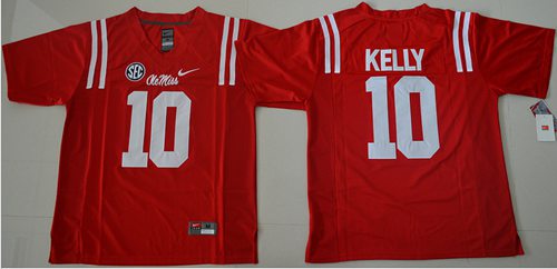 Rebels 10 Chad Kelly Red Stitched NCAA Jersey