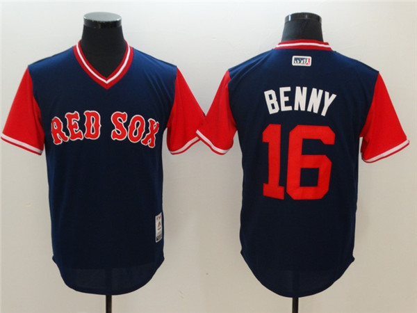 Red Sox 16 Andrew Benintendi Benny Majestic Navy 2017 Players Weekend Jersey