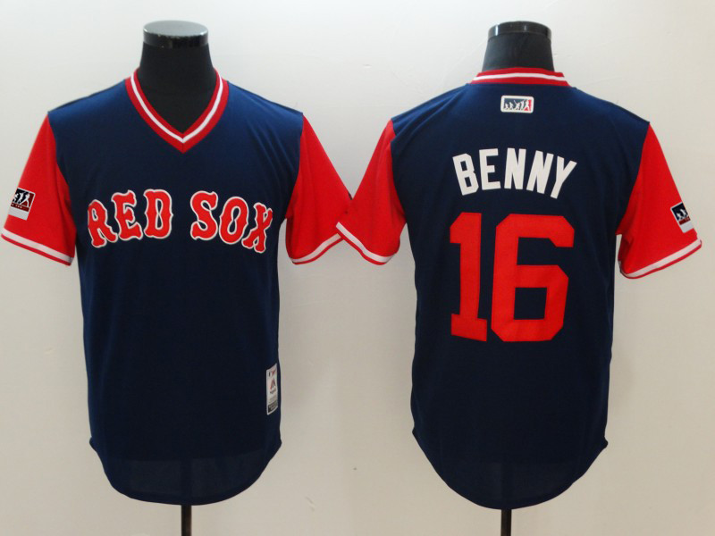 Red Sox 16 Andrew Benintendi Benny Navy 2018 Players' Weekend Authentic Team Jersey
