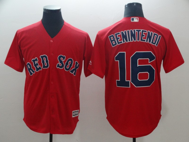 Red Sox 16 Andrew Benintendi Red Cool Base Jersey