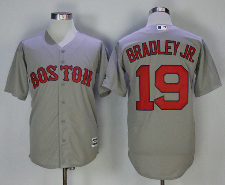 Red Sox 19 Jackie Bradley Jr. Gray Cool Base Jersey