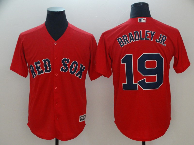 Red Sox 19 Jackie Bradley Jr. Red Cool Base Jersey