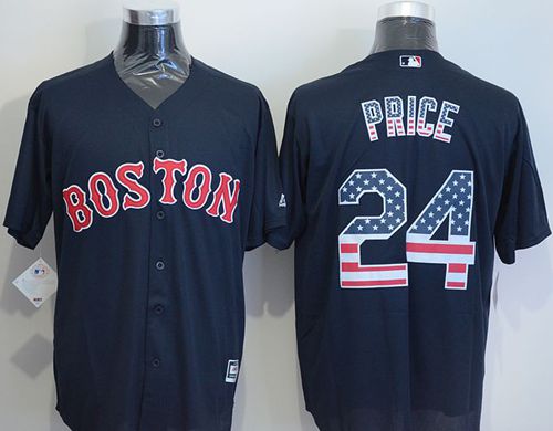 Red Sox 24 David Price Navy Blue USA Flag Fashion Stitched MLB Jersey