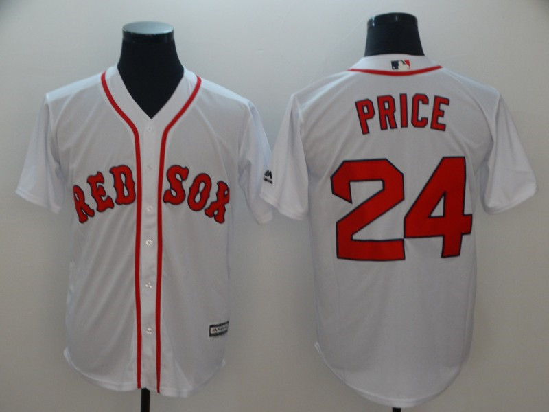 Red Sox 24 David Price White Cool Base Jersey