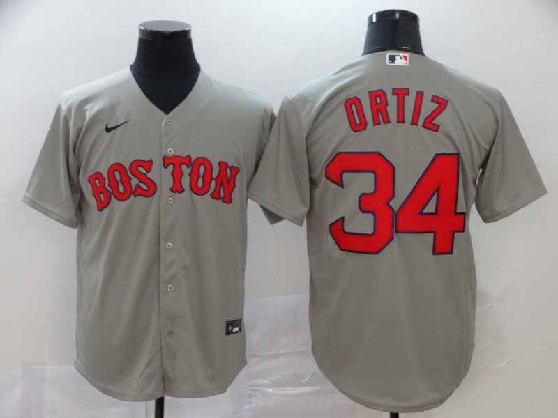 Red Sox 34 David Ortiz Gray 2020 Nike Cool Base Jersey