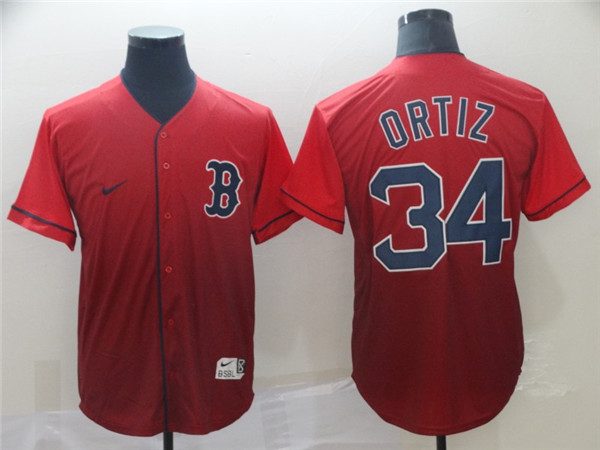 Red Sox 34 David Ortiz Red Drift Fashion Jersey