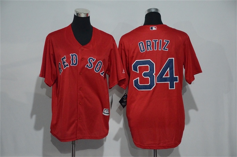 Red Sox 34 David Ortiz Red Youth Fashion Stitched MLB Jersey