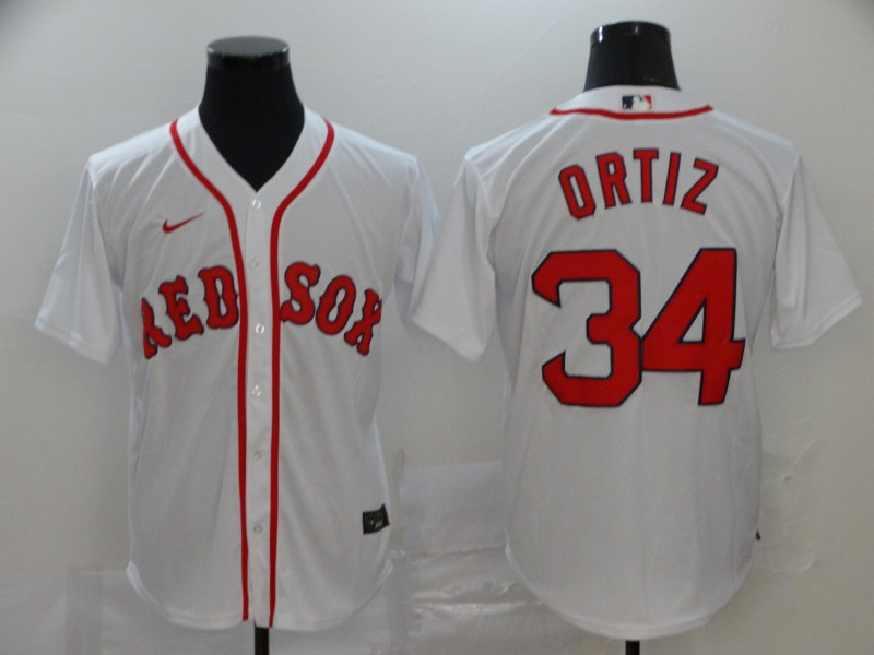 Red Sox 34 David Ortiz White 2020 Nike Cool Base Jersey