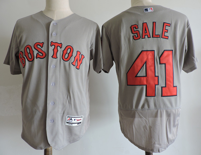 Red Sox 41 Chris Sale Gray Flexbase Jersey