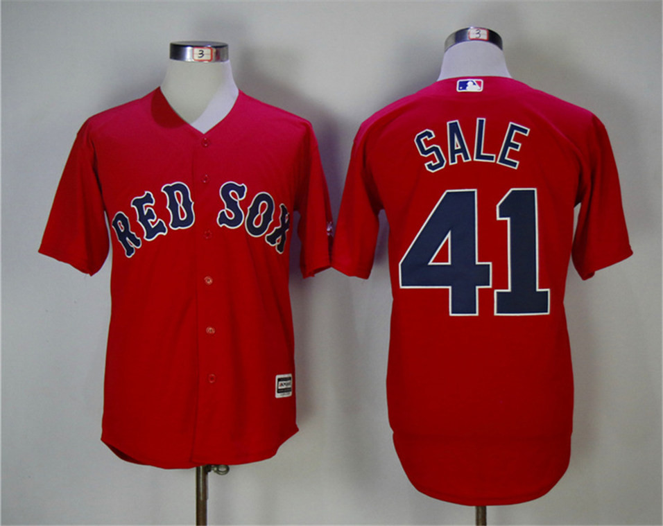 Red Sox 41 Chris Sale Red Cool Base Jersey