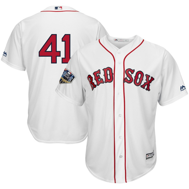 Red Sox 41 Chris Sale White 2018 World Series Cool Base Player Number Jersey