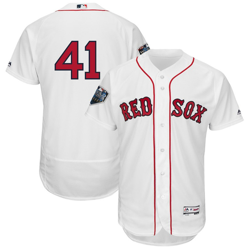 Red Sox 41 Chris Sale White 2018 World Series Flexbase Player Number Jersey
