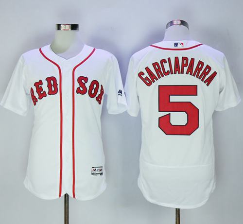 Red Sox 5 Nomar Garciaparra White Flexbase Authentic Collection Stitched MLB Jersey