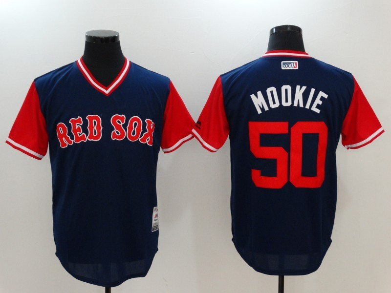 Red Sox 50 Mookie Betts Mookie Majestic Navy 2017 Players Weekend Team Jersey