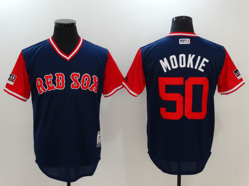 Red Sox 50 Mookie Betts Mookie Navy 2018 Players' Weekend Authentic Team Jersey