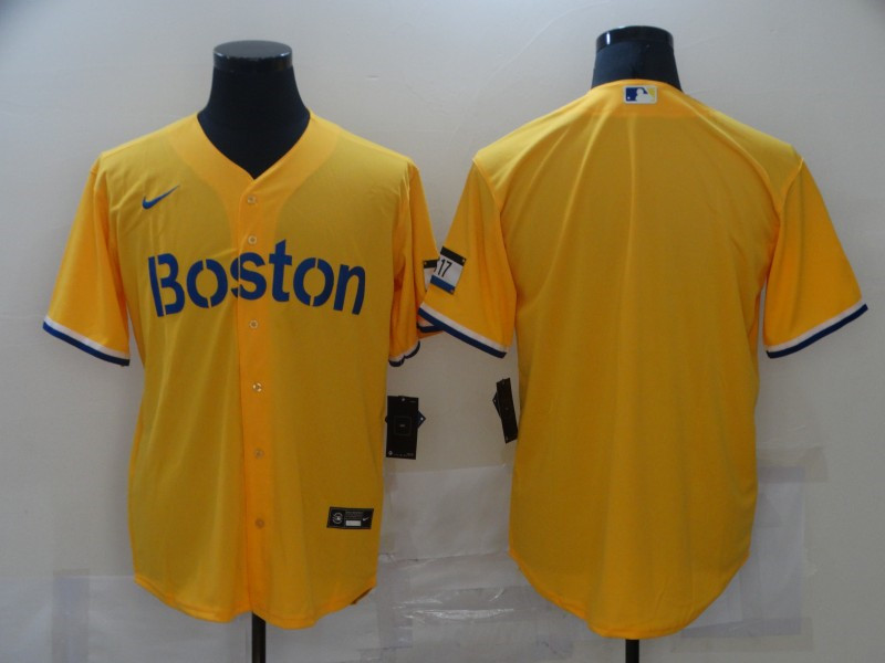 Red Sox Blank Gold Nike 2021 City Connect Replica Player Cool Base Jersey