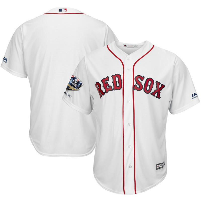 Red Sox Blank White 2018 World Series Champions Home Cool Base Team Jersey