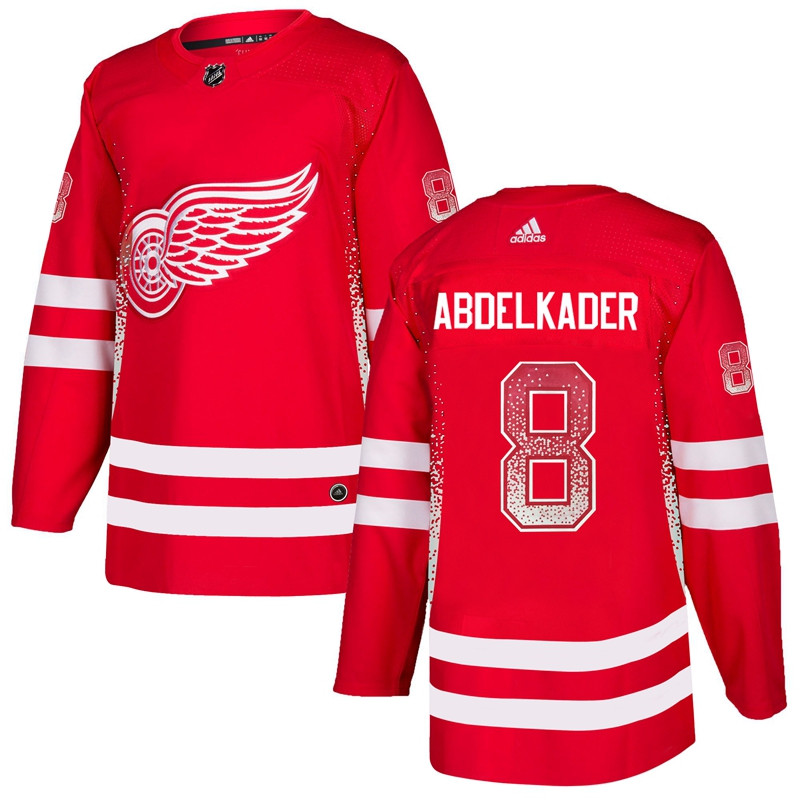 Red Wings 8 Justin Abdelkader Red Drift Fashion  Jersey
