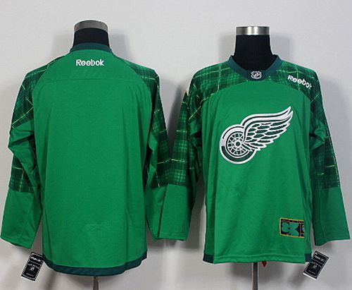 Red Wings Blank Green St Patricks Day New Stitched NHL Jersey