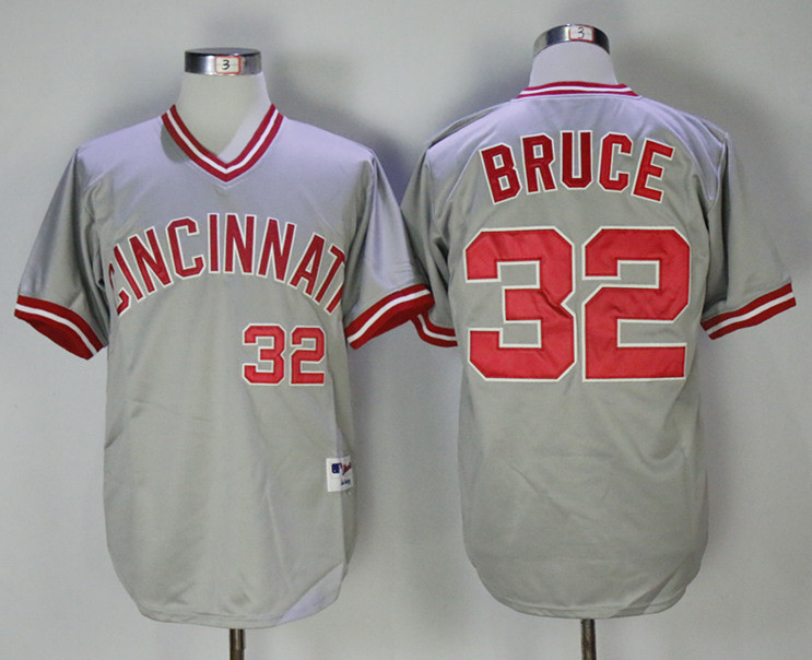 Reds 32 Jay Bruce Gray Throwback Jersey