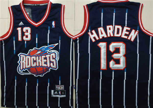 Rockets 13 James Harden Blue Hardwood Classics Jersey