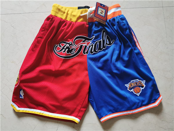 Rockets And Knicks Split White Just Don Throwback Mesh Shorts
