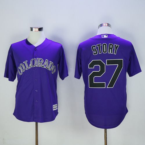 Rockies 27 Trevor Story Purple New Cool Base Stitched MLB Jersey