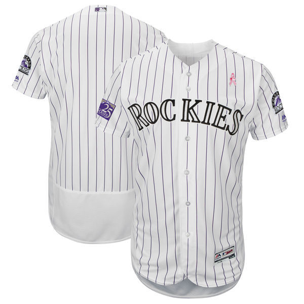 Rockies Blank White 2018 Mother's Day Flexbase Jersey