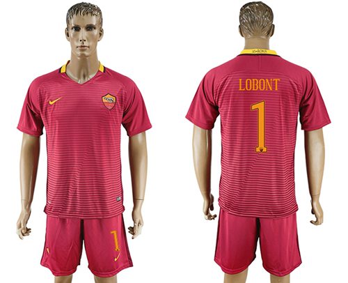 Roma 1 Lobont Red Home Soccer Club Jersey