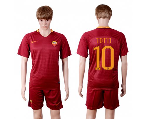 Roma 10 Totti Red Home Soccer Club Jersey