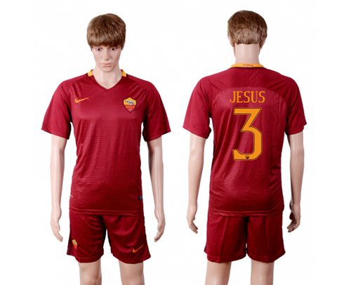 Roma 3 Jesus Red Home Soccer Club Jersey