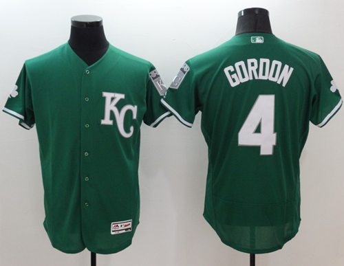 Royals 4 Alex Gordon Green Celtic Flexbase Authentic Collection Stitched MLB Jersey