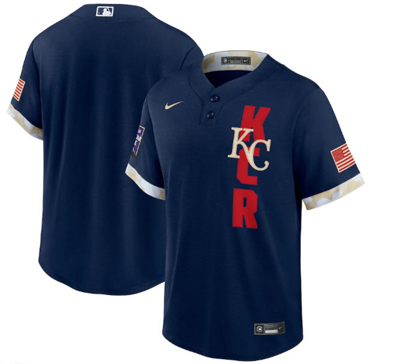 Royals Blank Navy Nike 2021 MLB All Star Cool Base Jersey