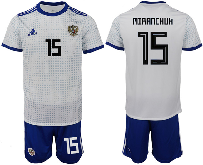 Russia 15 MIRANCHUK Away 2018 FIFA World Cup Soccer Jersey