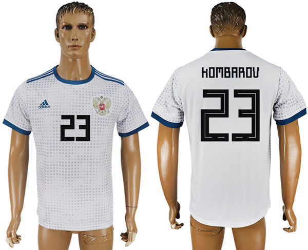 Russia 23 KOMBAROV Away 2018 FIFA World Cup Thailand Soccer Jersey