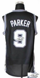 San Antonio Spurs Revolution 30 Autographed 9 Tony Parker Black Stitched NBA Jersey
