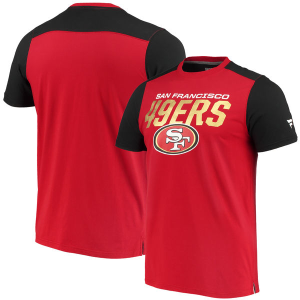 San Francisco 49ers NFL Pro Line by Fanatics Branded Iconic Color Blocked T Shirt ScarletBlack