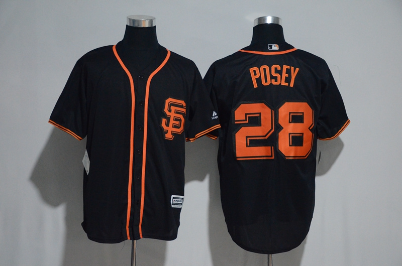 San Francisco Giants 28 Buster Posey Black Flexbase Authentic Collection Stitched MLB Jersey