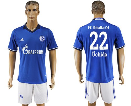 Schalke 04 22 Uchida Blue Home Soccer Club Jersey