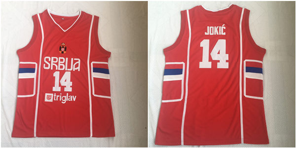 Serbia 14 Nikola Jokic Red Retro Classic Stitched Basketball Jersey