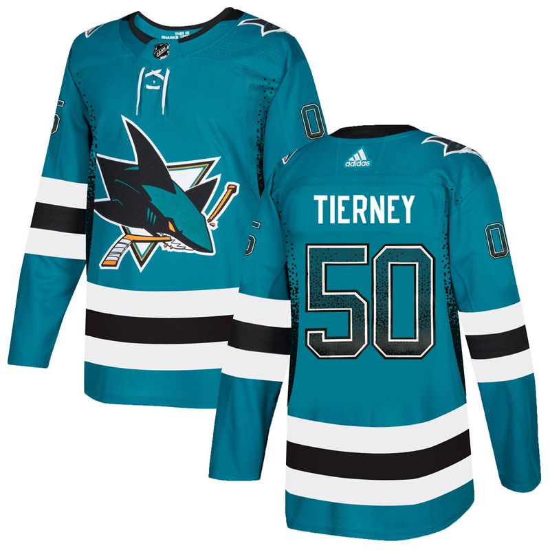 Sharks 50 Chris Tierney Teal Drift Fashion  Jersey