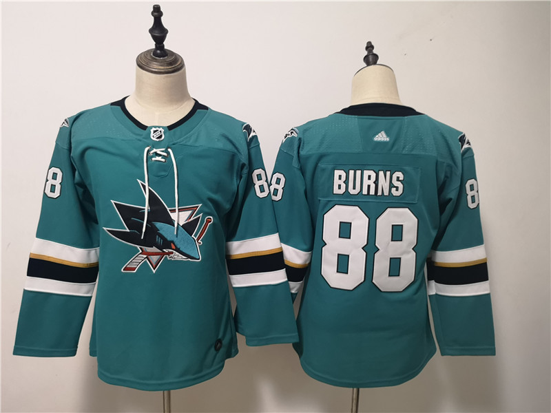 Sharks 88 Brent Burns Teal Youth Adidas Jersey