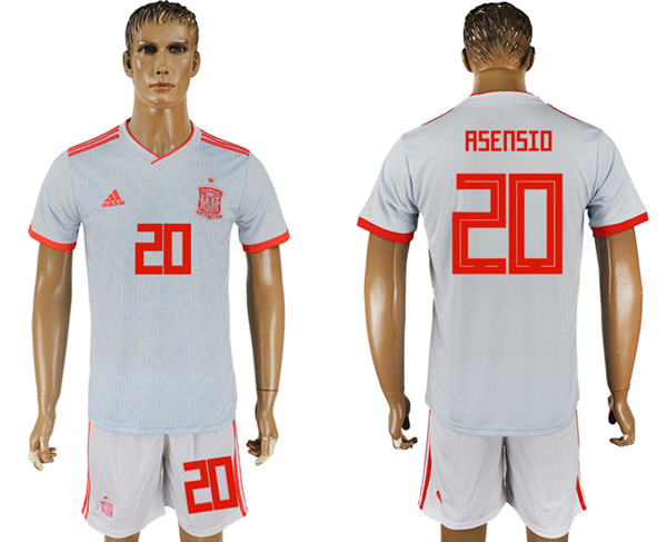 Spain 20 ASENSIO Away 2018 FIFA World Cup Soccer Jersey