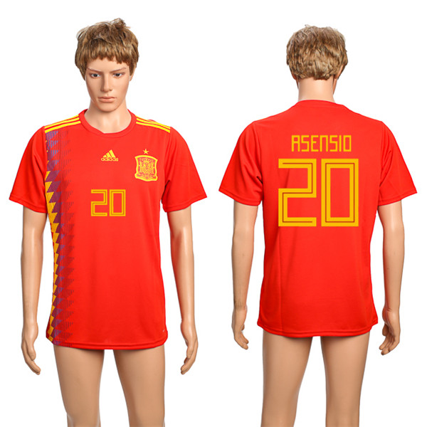 Spain 20 ASENSIO Home 2018 FIFA World Cup Thailand Soccer Jersey