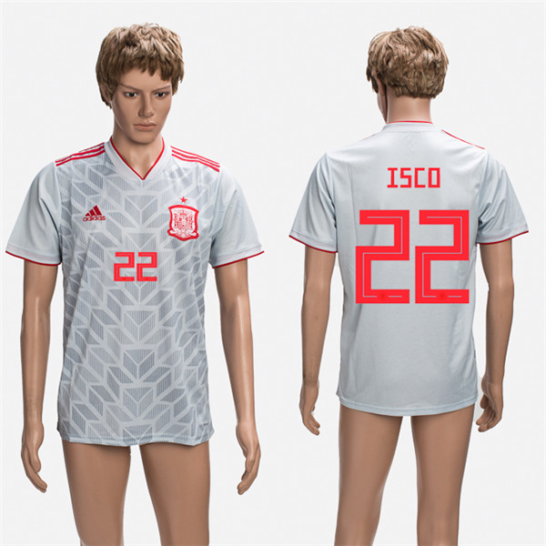 Spain 22 ISCO Training 2018 FIFA World Cup Thailand Soccer Jersey