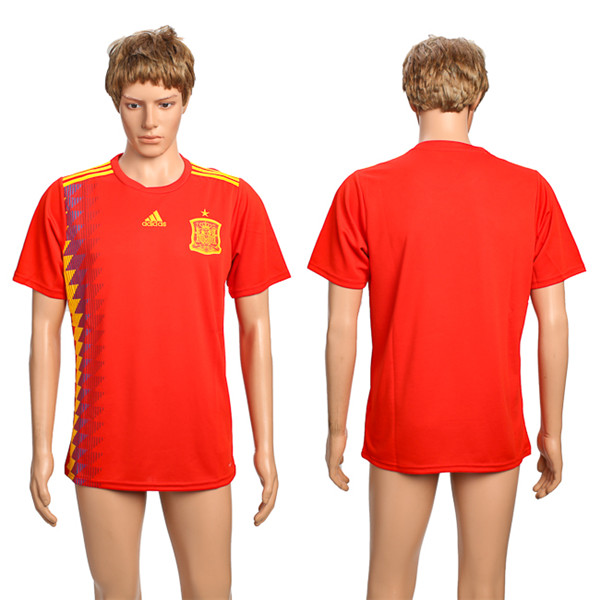 Spain Home 2018 FIFA World Cup Thailand Soccer Jersey